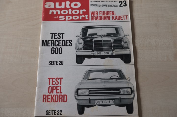Deckblatt Auto Motor und Sport (23/1966)